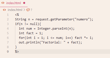 Formulario JSP Cálculo de Factorial